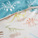 Bedlam Skeleton Dino Duvet Cover Set in Natural