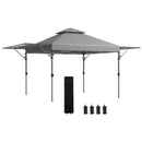 Outsunny 5 X 3(m) Pop Up Gazebo, Instant Shelter With Extend Dual Awning, Grey