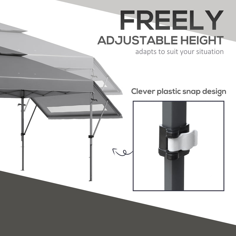 Outsunny 5 x 3(m) Pop Up Gazebo, Instant Shelter with Extend Dual Awning, Grey