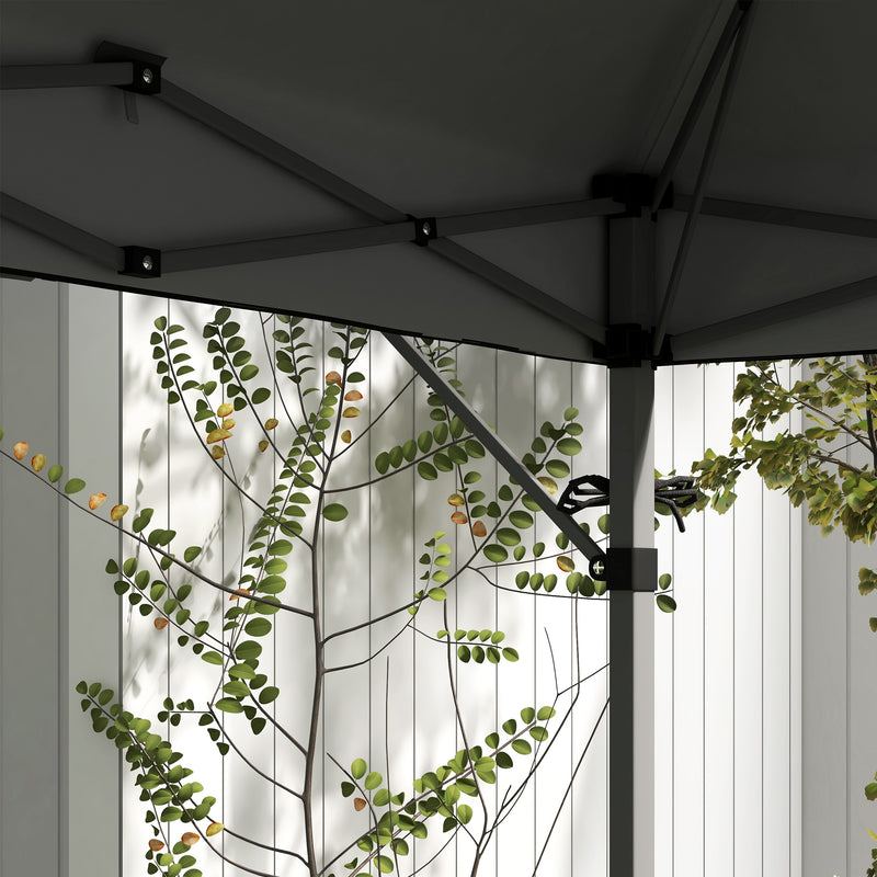 Outsunny 5 x 3(m) Pop Up Gazebo, Instant Shelter with Extend Dual Awning, Grey