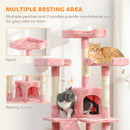 PawHut 173cm Cat Tower Scratching Post Activity Centre for Indoor Pink