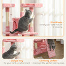 PawHut 173cm Cat Tower Scratching Post Activity Centre for Indoor Pink