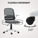 HOMCOM Ergonomic Swivel Computer Chair with Flip-up Armrests