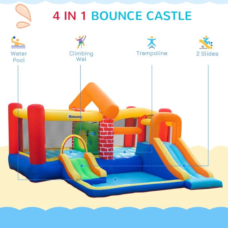 Outsunny Bouncy Castle with Pool and Slides - Extra Large