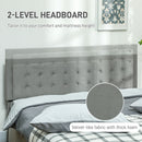 HOMCOM King Size Bed Frame With Storage And Adjustable Velvet Headboard