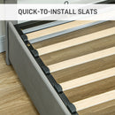 HOMCOM King Size Bed Frame With Storage And Adjustable Velvet Headboard