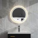 HOMCOM Illuminated Bathroom LED Mirror Round Wall Mounted Mirror Gold