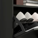 HOMCOM Wall Mounted Or Freestanding Shoe Cabinet With 2 Flip Drawers, White/Black