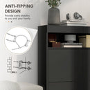 HOMCOM Wall Mounted Or Freestanding Shoe Cabinet With 2 Flip Drawers, White/Black