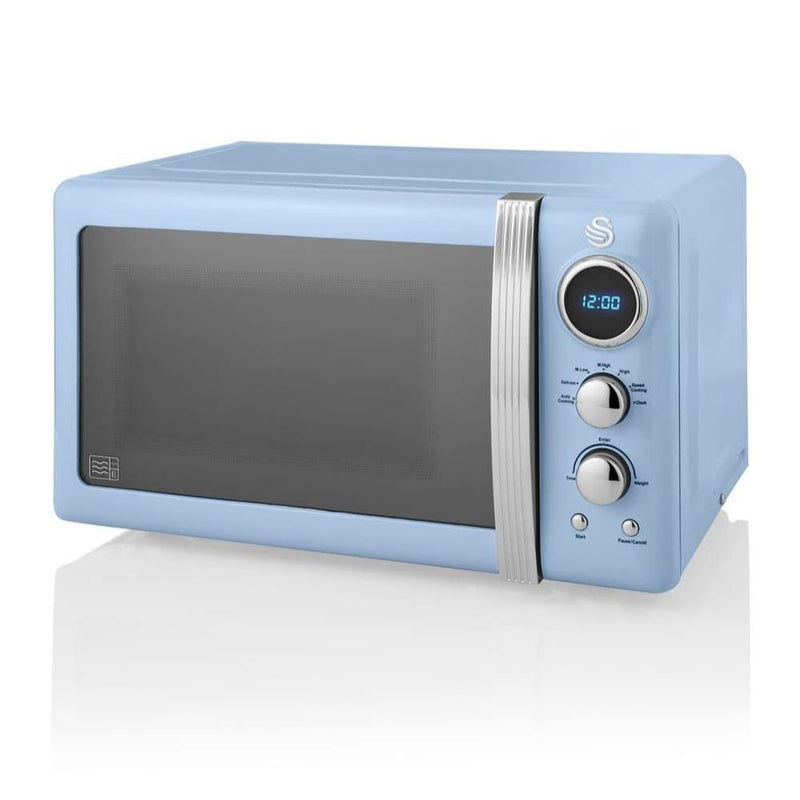 Swan Retro Digital Microwaven 800W  - Blue