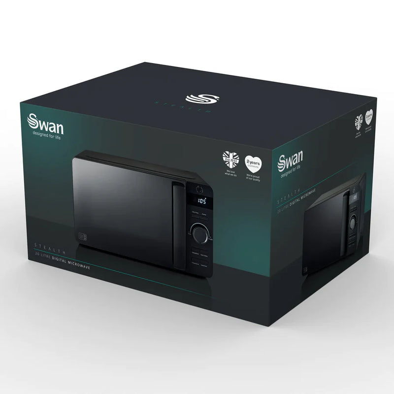 Swan Stealth Microwave 20L  - Black