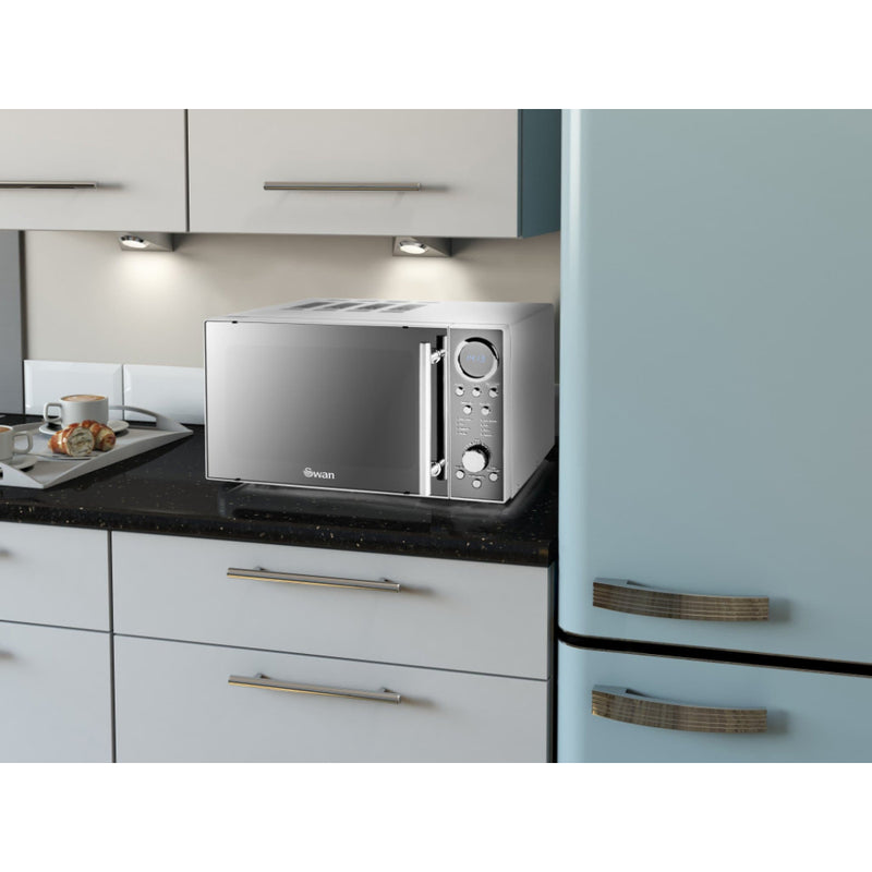 Swan Digital Microwave 800W  - Silver