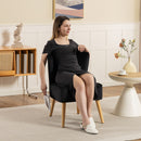 HOMCOM Velvet Accent Chair Occasional Tub Chair For Living Room, Black