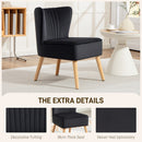 HOMCOM Velvet Accent Chair Occasional Tub Chair For Living Room, Black