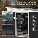 Outsunny Steel Garden Storage Shed w/ Sliding Doors Black
