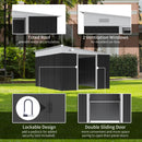 Outsunny Steel Garden Storage Shed w/ Sliding Doors Black