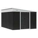 Outsunny Steel Garden Storage Shed w/ Sliding Doors Black