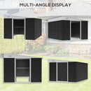Outsunny Steel Garden Storage Shed w/ Sliding Doors Black