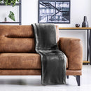 Snug Flannel Fleece Blanket Super Soft Throw in Charcoal