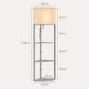 HOMCOM Corner Modern Floor Lamp With Shelves For Living Room, Bedroom