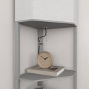 HOMCOM Corner Modern Floor Lamp With Shelves For Living Room, Bedroom