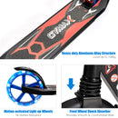 Folding Kick Scooter with Large Wheels for Age 8+ Kids Teens Adults-Black