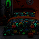 Bedlam Scary Pumpkins Duvet Cover Set in Black