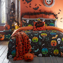 Bedlam Scary Pumpkins Duvet Cover Set in Black