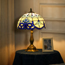 HOMCOM Stained Glass Table Lamp, For Bedroom Bedside, Bulb Not Included