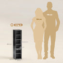 HOMCOM Set of 2 CD Storage Units with Adjustable Shelves, High Gloss Black