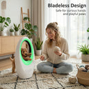 HOMCOM Bladeless Tower Fan For Bedroom, 36dB Standing Cooling Fan, White