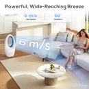 HOMCOM Bladeless Tower Fan For Bedroom, 36dB Standing Cooling Fan, White