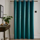 Fusion Strata Single Panel Eyelet Door Curtain in Dark Green/New Green