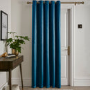 Fusion Strata Single Panel Eyelet Door Curtain in Teal