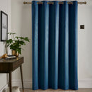 Fusion Strata Single Panel Eyelet Door Curtain in Teal