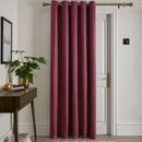 Fusion Strata Single Panel Eyelet Door Curtain in Wine