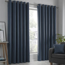 Fusion Strata Eyelet Curtains in Navy