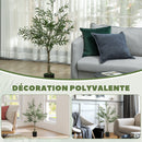 HOMCOM Indoor Artificial Plant, Faux Potted Silk Olive Tree