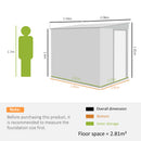 Outsunny 7 X 5FT Garden Shed W/ Foundation Lean To Metal Tool Shed Grey
