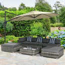 Outsunny Rattan Furniture Sofa Set - Grey