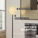 HOMCOM 3D Printed Standing Lamp with Shade, E27 Holder without Bulb, White