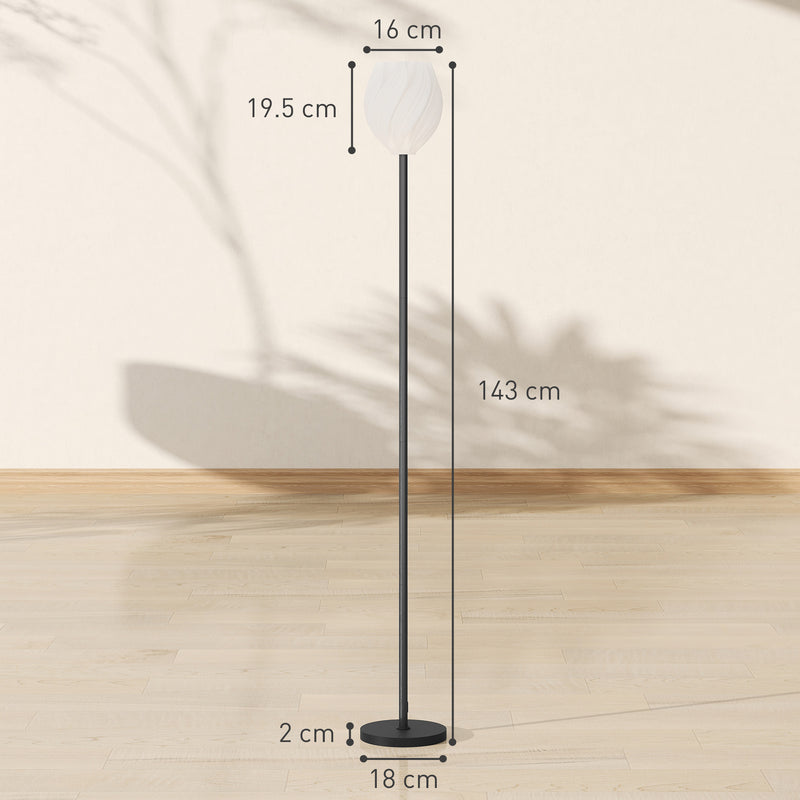 HOMCOM 3D Printed Standing Lamp with Shade, E27 Holder without Bulb, White
