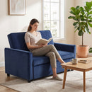 HOMCOM 2 Seater Sofa Bed, 3-in-1 Velvet Pull Out Sleeper Sofa, Dark Blue