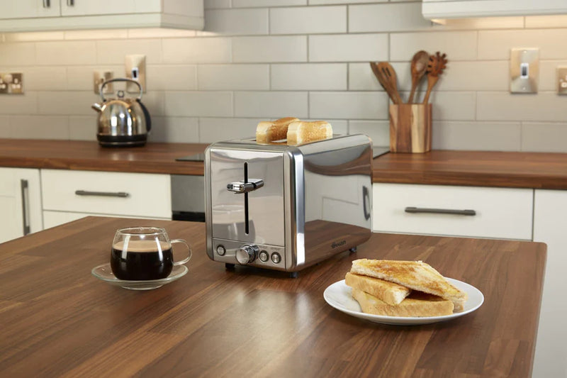 Swan Polished 2 Slice Toaster  - Stainless Steel