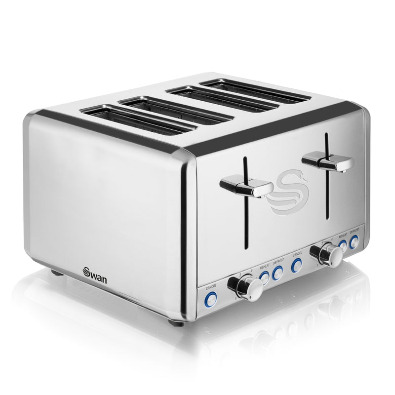 Swan Polished 4 Slice Toaster  - Stainless Steel