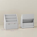 AIYAPLAY Kids Bookcase W/ 3 Tier Shelves, Drawer, For Bedroom, Nursery, Grey
