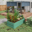Outsunny Galvanised Steel Outdoor Raised Bed w/ Reinforced Rod, Light Green