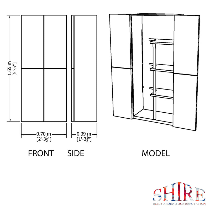 Large Storage Cupboard With Shelves & Broom Storage