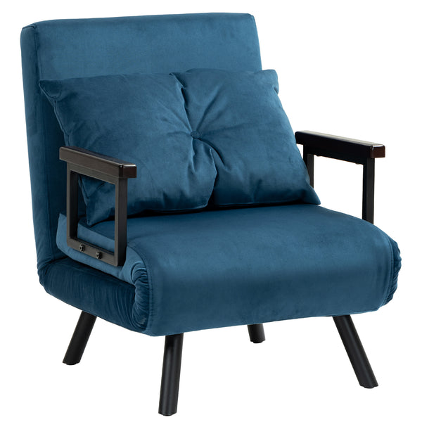 HOMCOM Click Clack Single Chair Bed Settee For Living Room, Guest Room