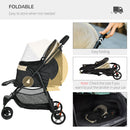 PawHut Dog Stroller For XS Dogs, S Dogs, Cats With Rain Cover